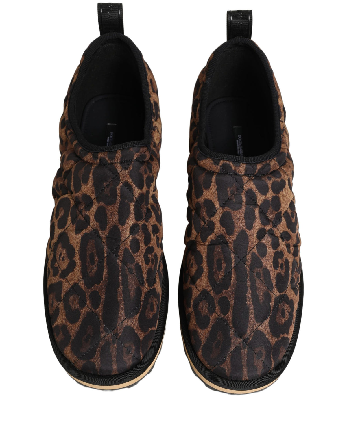 Chaussures Baskets Homme Dolce & Gabbana Matelassées Imprimé Léopard Marron