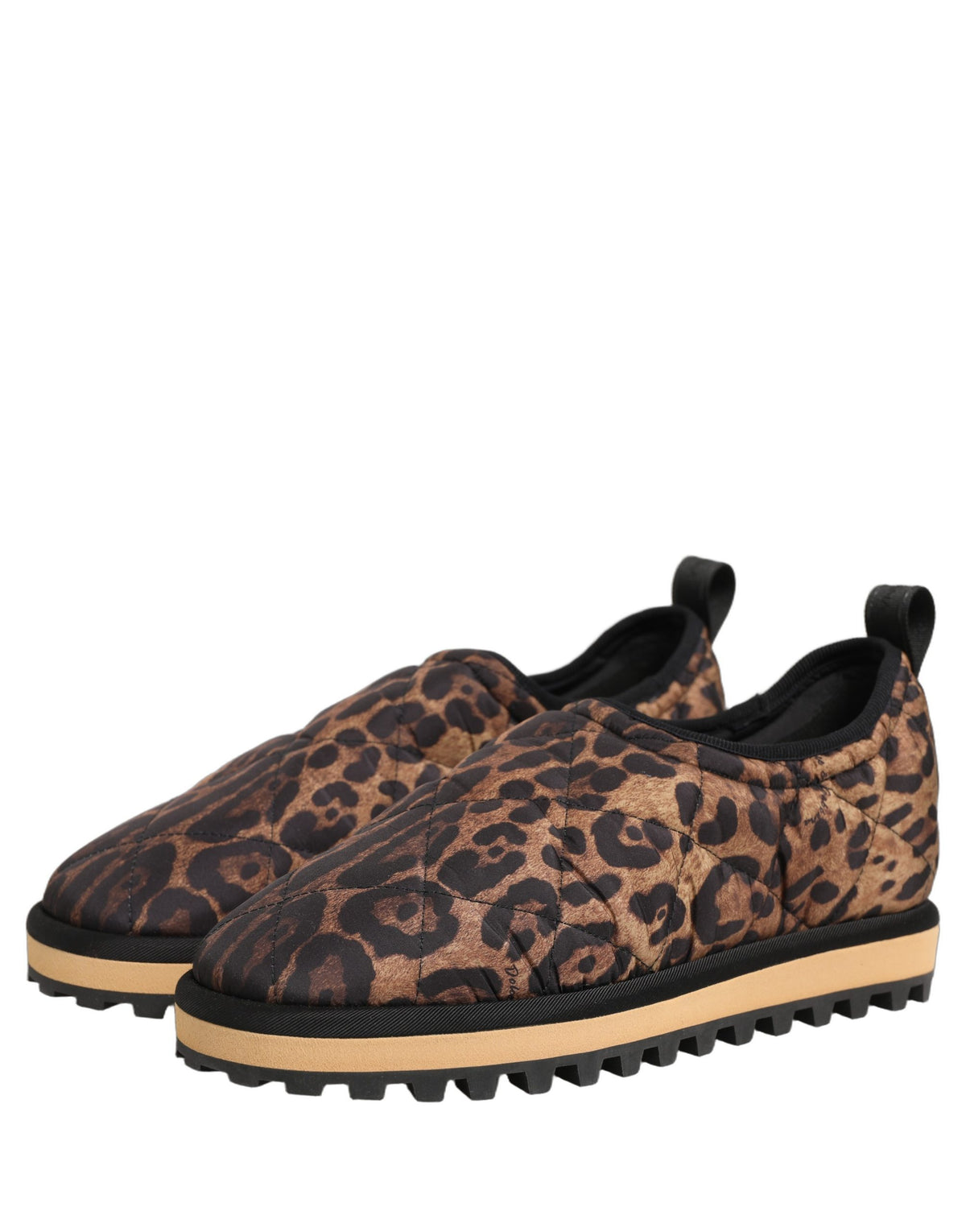 Chaussures Baskets Homme Dolce & Gabbana Matelassées Imprimé Léopard Marron