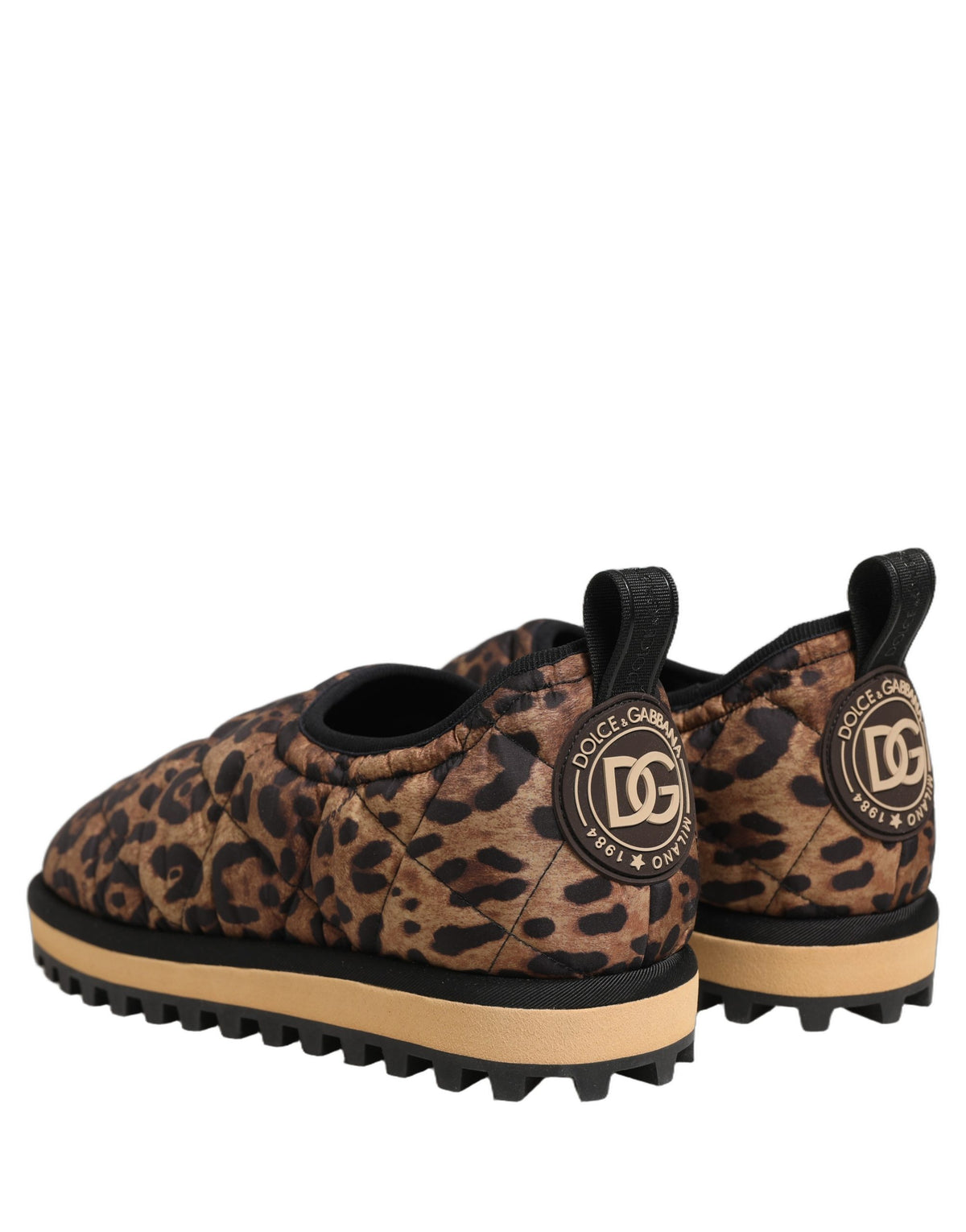 Chaussures Baskets Homme Dolce & Gabbana Matelassées Imprimé Léopard Marron