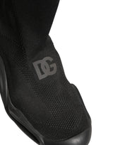 Dolce & Gabbana Black Slip On Wave Socks Men Sneakers Shoes