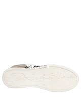 Dolce & Gabbana White Gold Low Top Leather Sneakers for Women