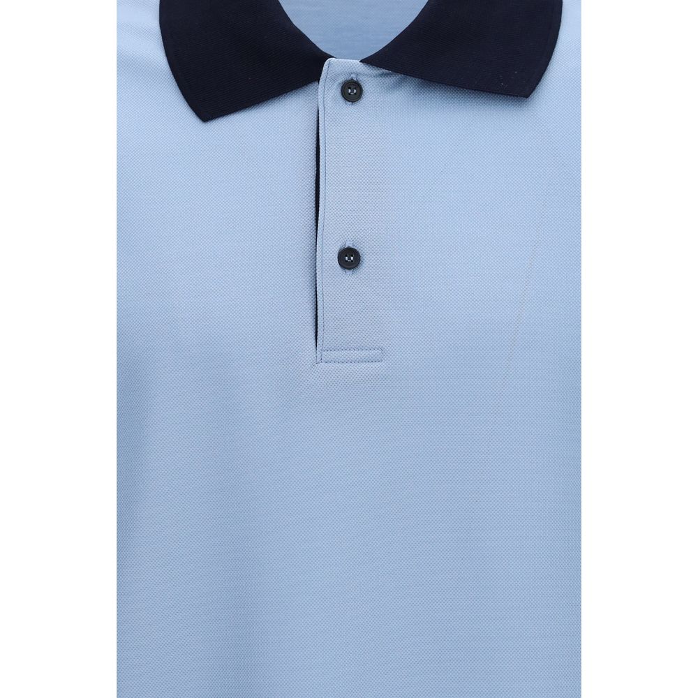 Ferragamo Blue Cotton Polo Shirt - Elegant and Sporty Design