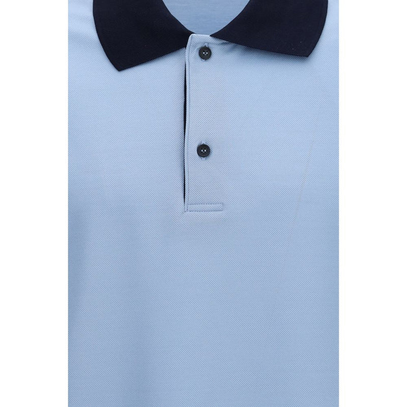 Ferragamo Blue Cotton Polo Shirt - Elegant and Sporty Design