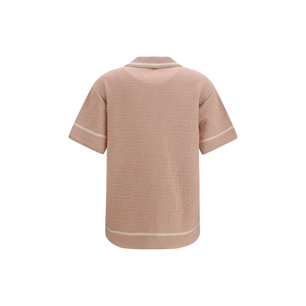 Fendi Multicolor Cotton Blouse - FF All-Over Crochet Shirt