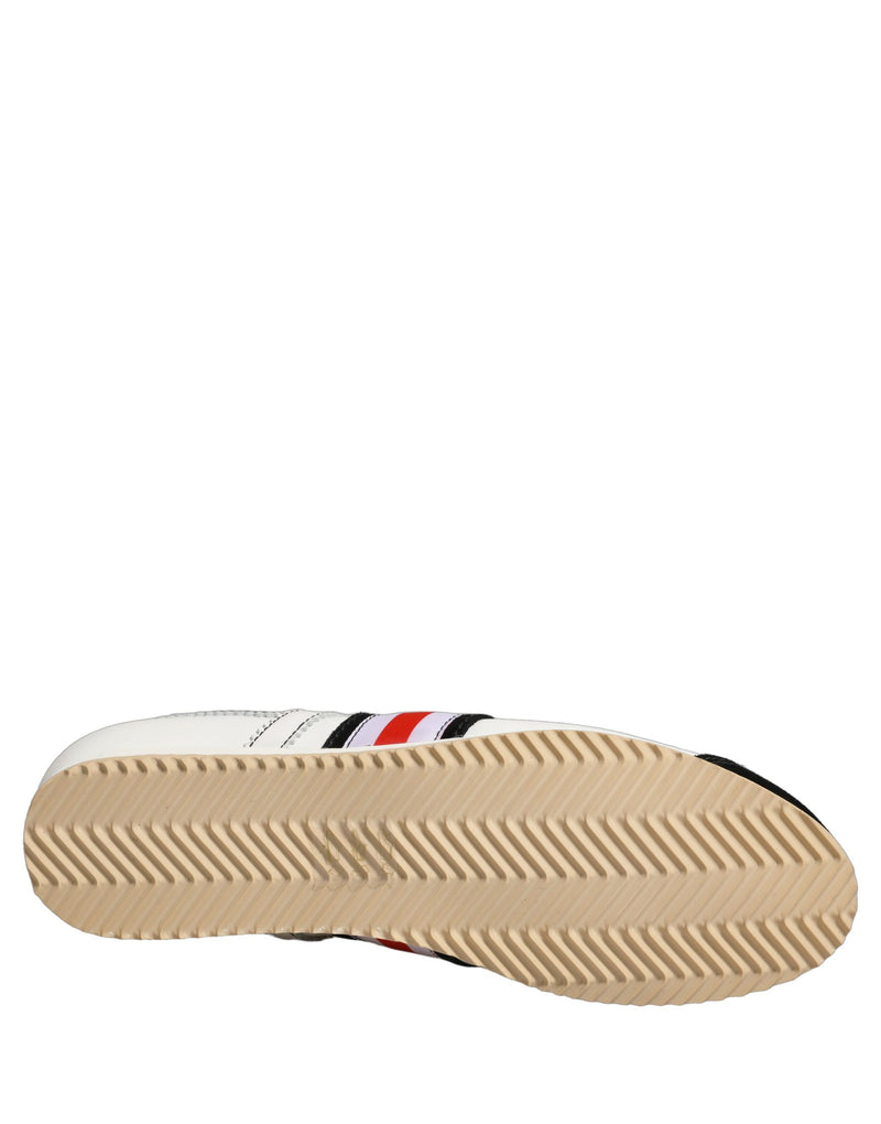 Dolce & Gabbana Black White Leather Suede Low Top Sneakers