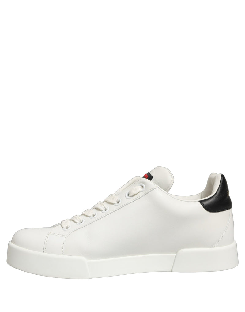Dolce & Gabbana White Patch Calfskin Nappa Portofino Sneakers