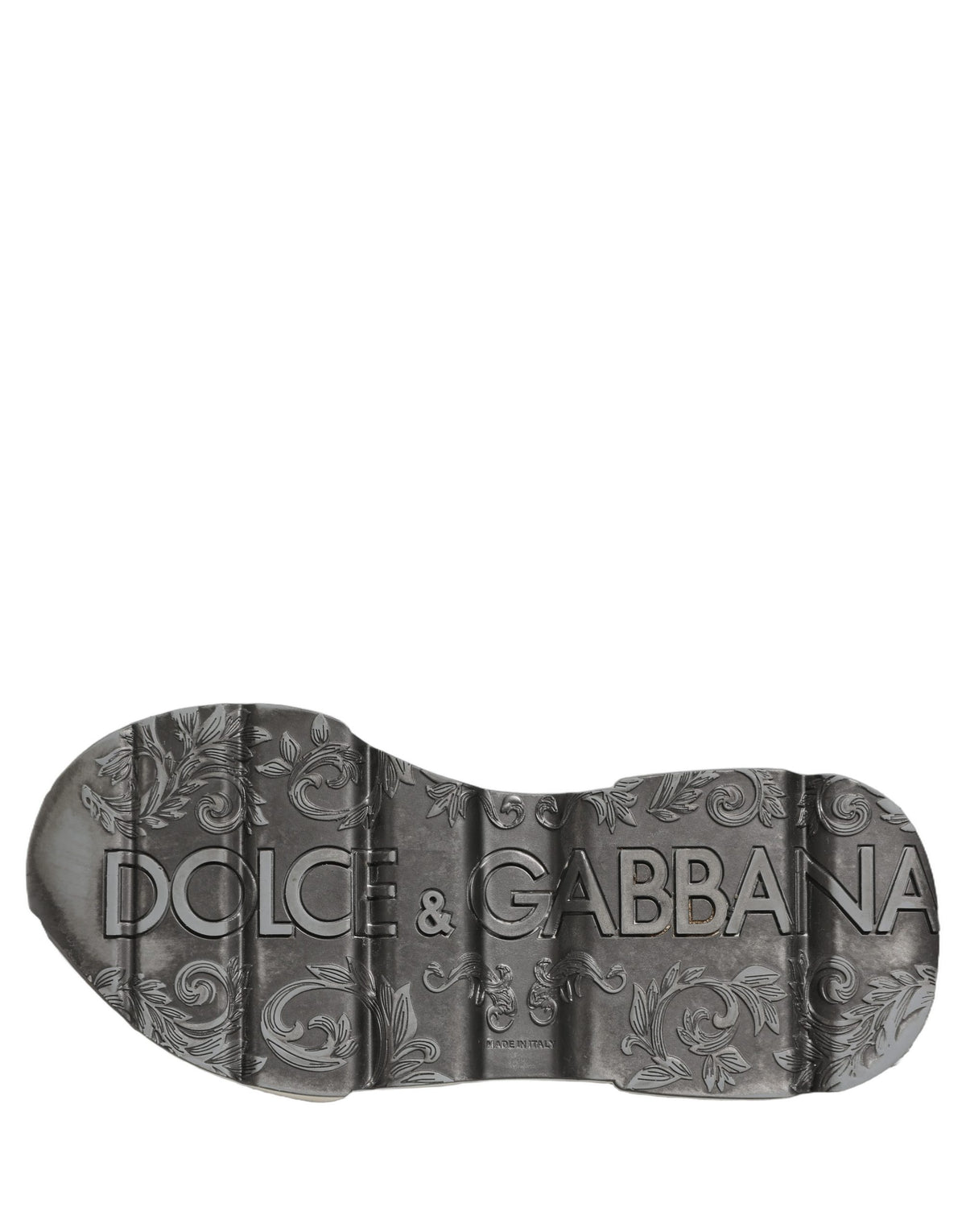 Dolce & Gabbana White Silver Daymaster Leather Low Top Sneakers
