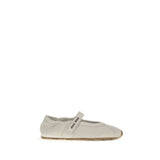 Miu Miu White Calf Leather Bos Taurus Ballet Flats