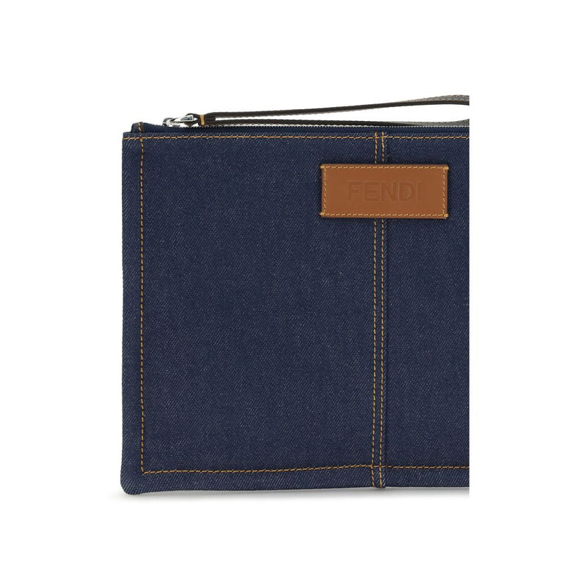 Fendi Blue Cotton Wallet - Stylish and Practical Design