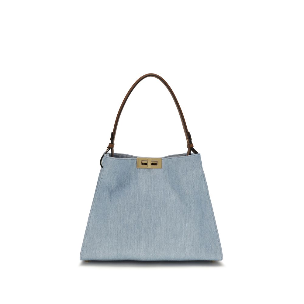 Fendi Blue Calf Leather Bos Taurus Shoulder Bag
