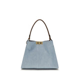 Fendi Blue Calf Leather Bos Taurus Shoulder Bag