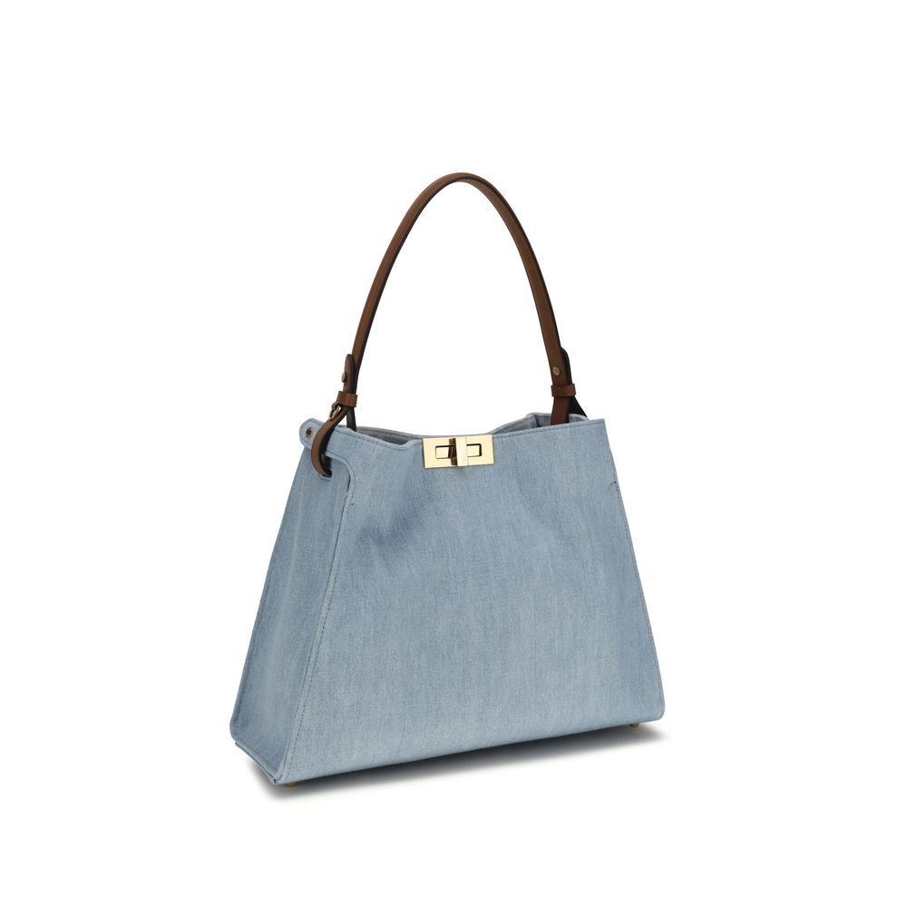 Fendi Blue Calf Leather Bos Taurus Shoulder Bag