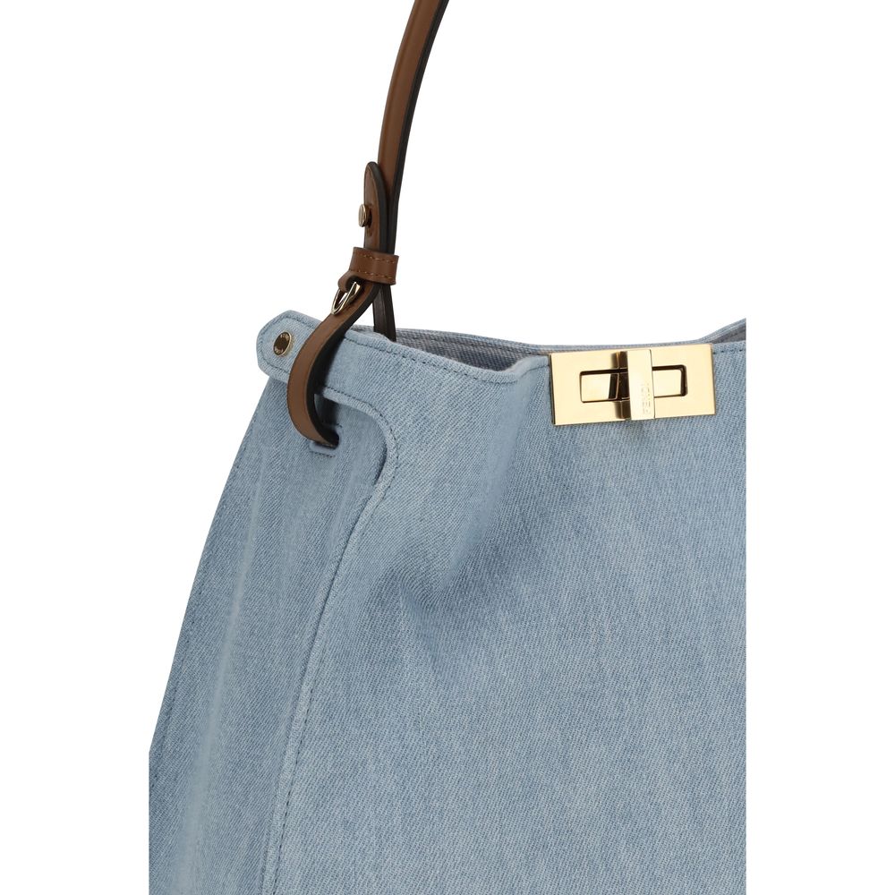 Fendi Blue Calf Leather Bos Taurus Shoulder Bag