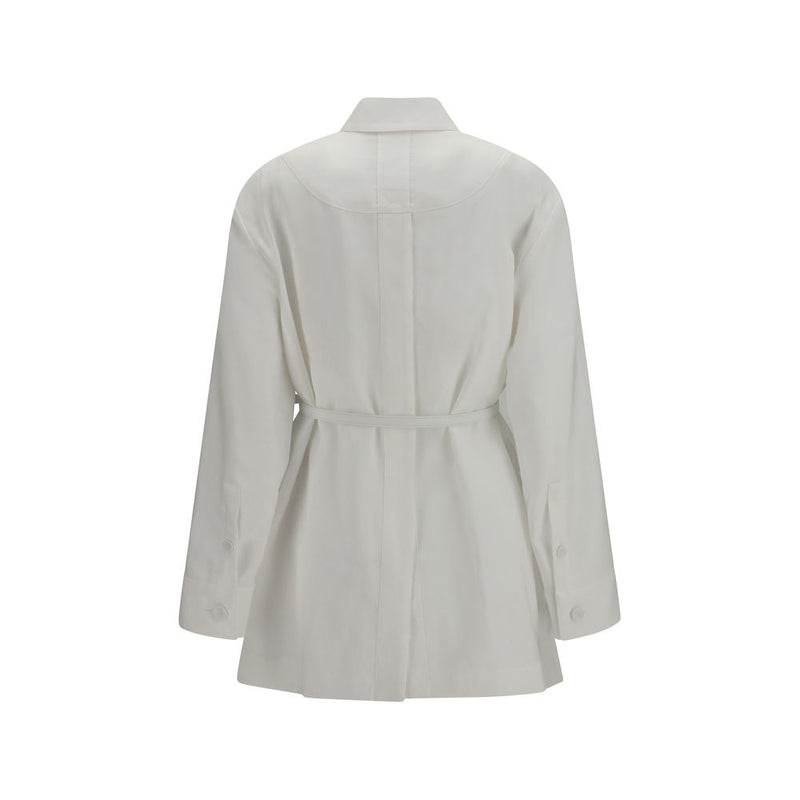 Fendi White Linen Full-Length Jacket