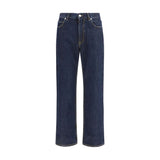 Fendi Blue Cotton Straight-Leg Jeans for Men