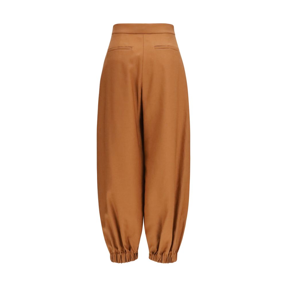 Fendi Brown Linen Casual Pants - Oversized Fit