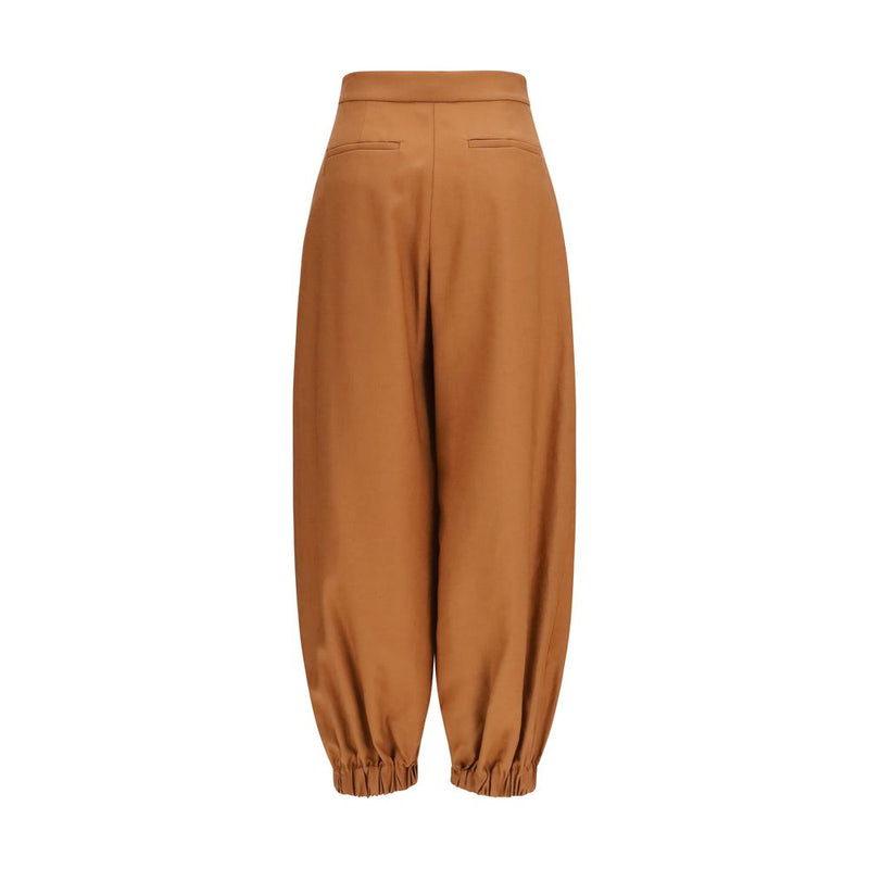 Fendi Brown Linen Casual Pants - Oversized Fit