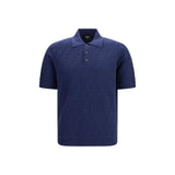 Fendi Blue Cotton Polo Shirt - Timeless Elegance for Men