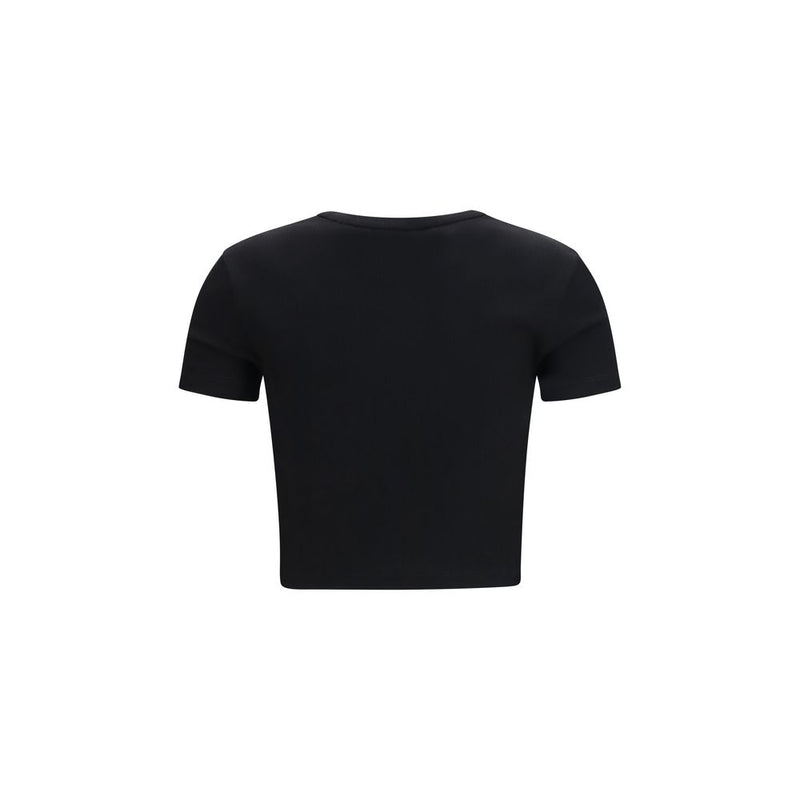 Fendi Black Cotton T-Shirt - Slim Fit Ribbed Design