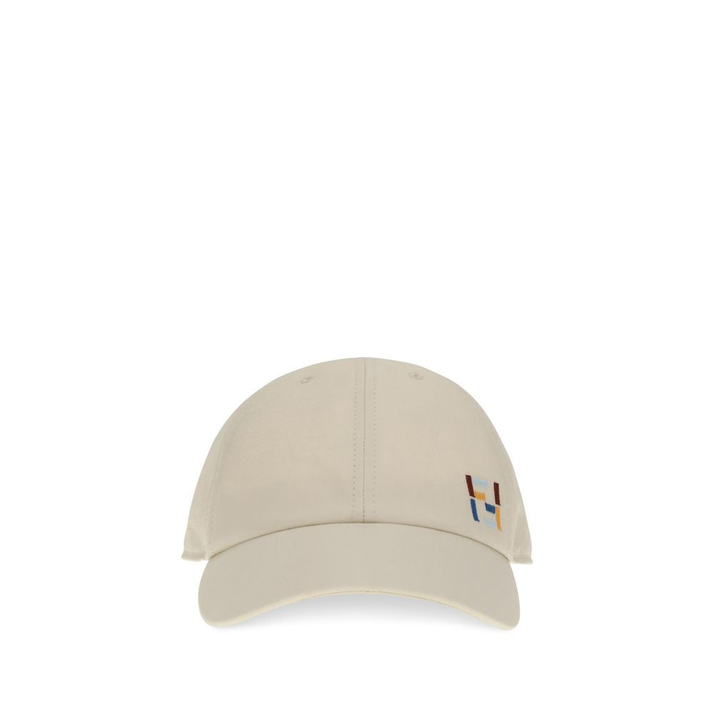 Fendi White Cotton Cap (Baseball Hat) - Contemporary Elegance