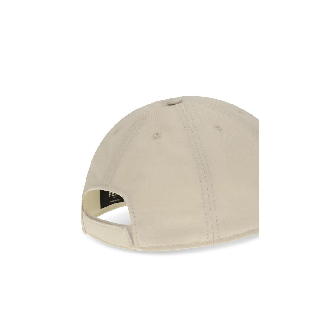 Fendi White Cotton Cap (Baseball Hat) - Contemporary Elegance