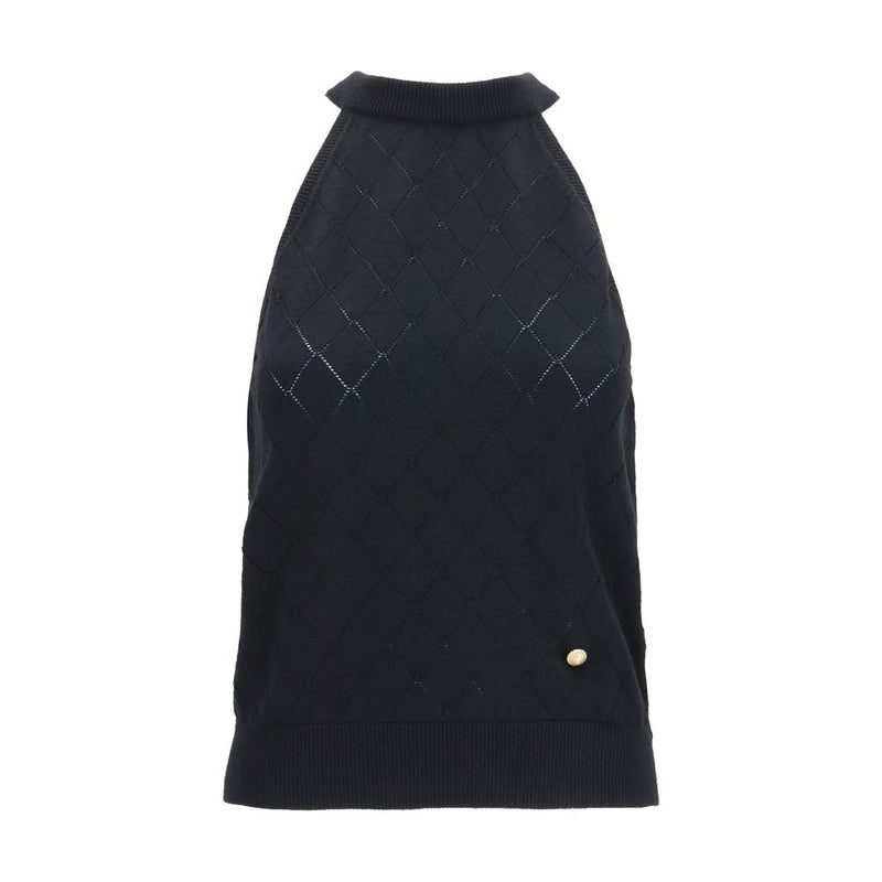 Balmain Black Wool Ovis Aries Sleeveless T-Shirt