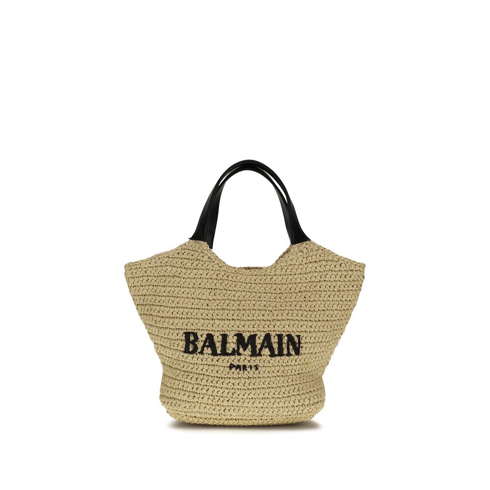 Sac à épaule en viscose beige Balmain