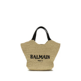 Sac à épaule en viscose beige Balmain