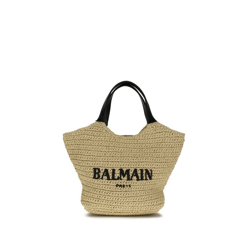 Sac à épaule en viscose beige Balmain