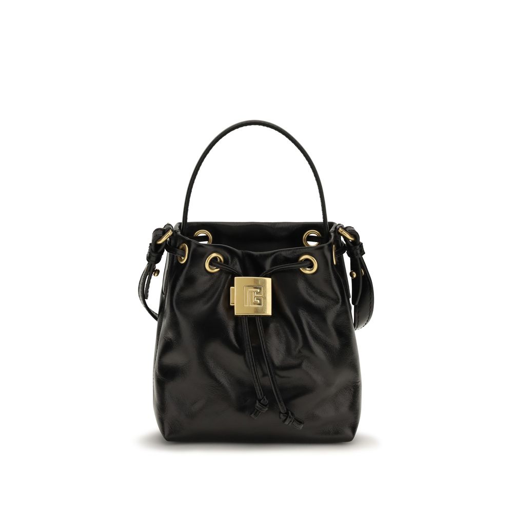 Balmain Black Calf Leather Bos Taurus Bucket Bag