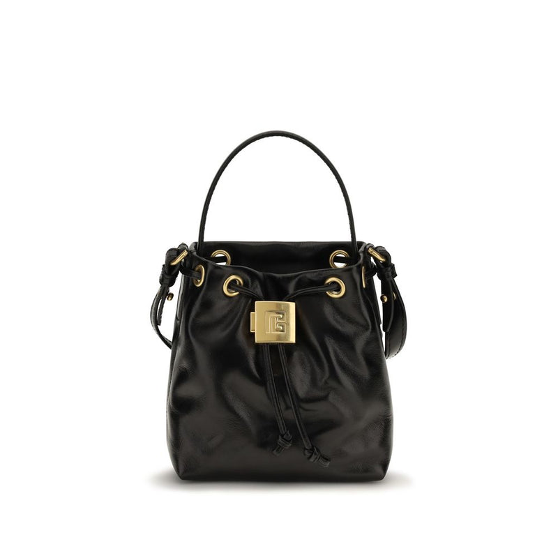 Balmain Black Calf Leather Bos Taurus Bucket Bag