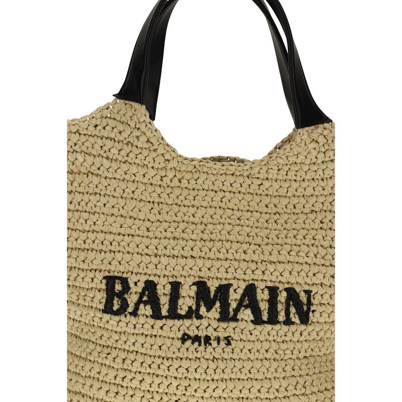Sac à épaule en viscose beige Balmain