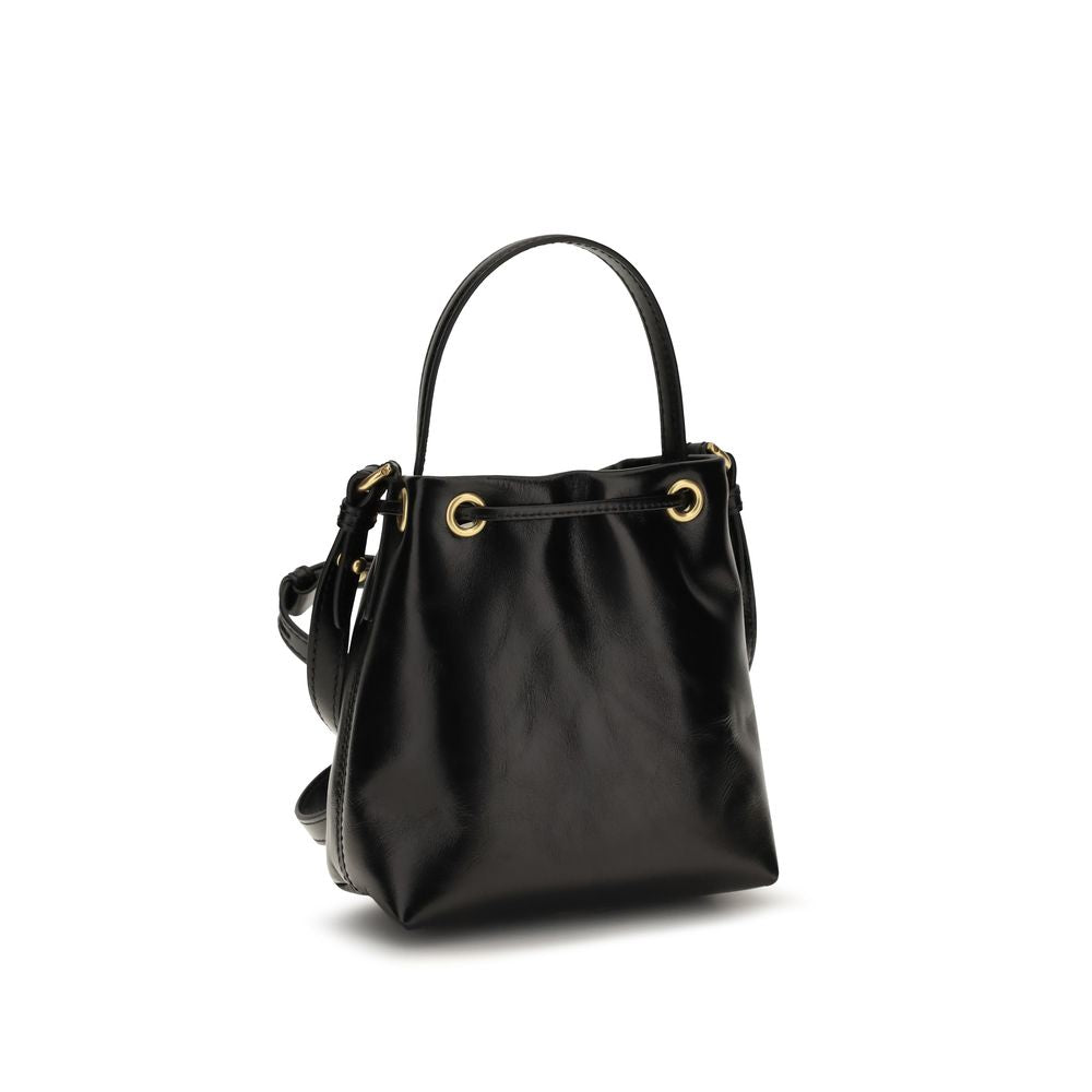 Balmain Black Calf Leather Bos Taurus Bucket Bag