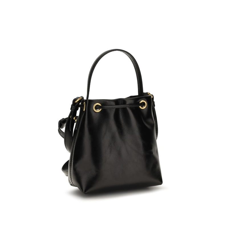 Balmain Black Calf Leather Bos Taurus Bucket Bag