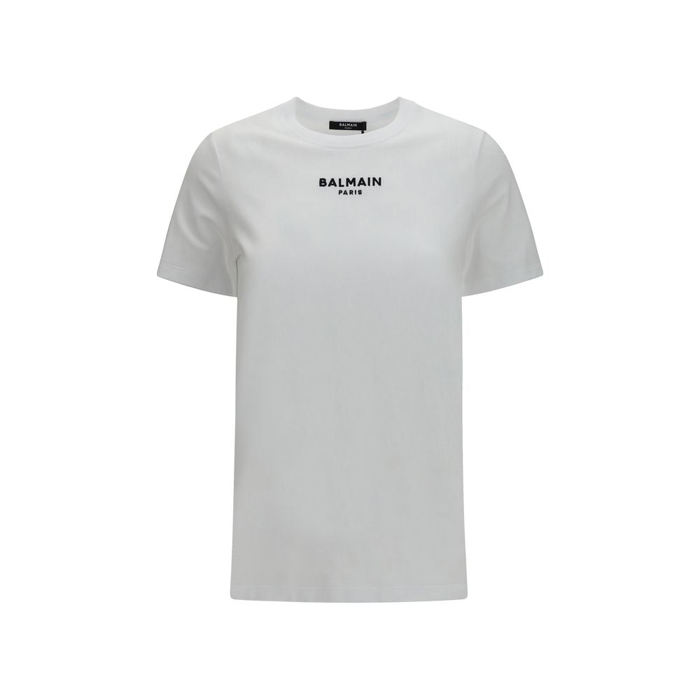 T-Shirt en Coton Blanc Balmain