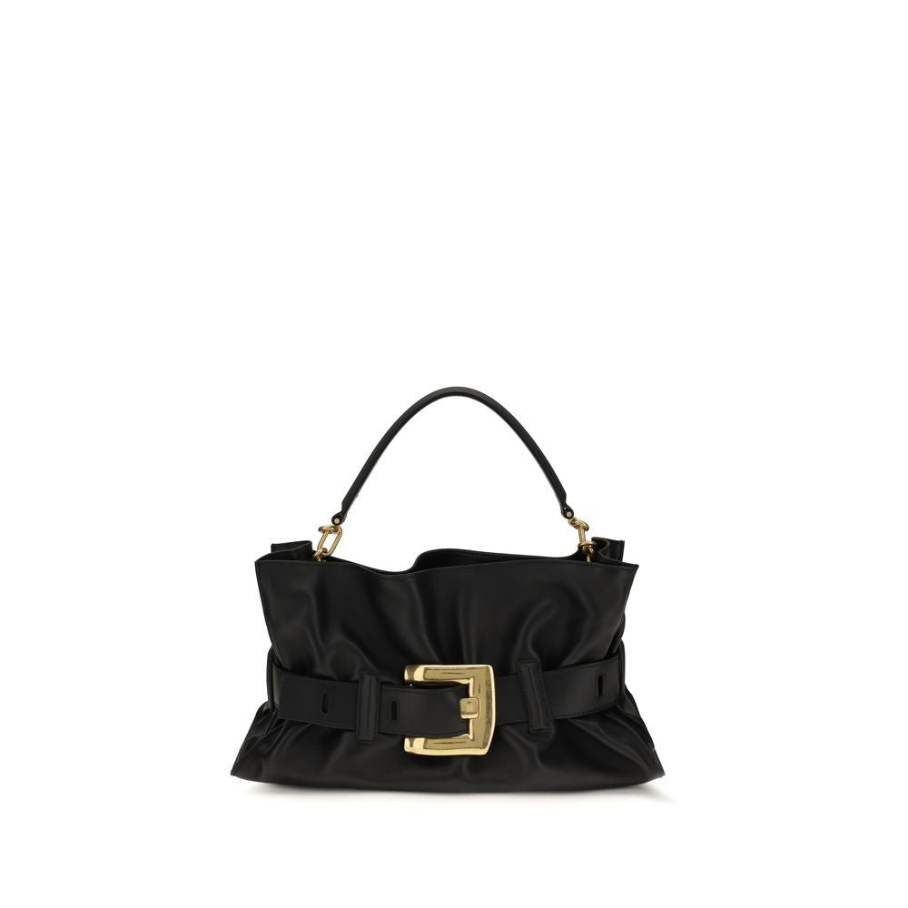 Balmain Black Calf Leather Bos Taurus Shoulder Bag