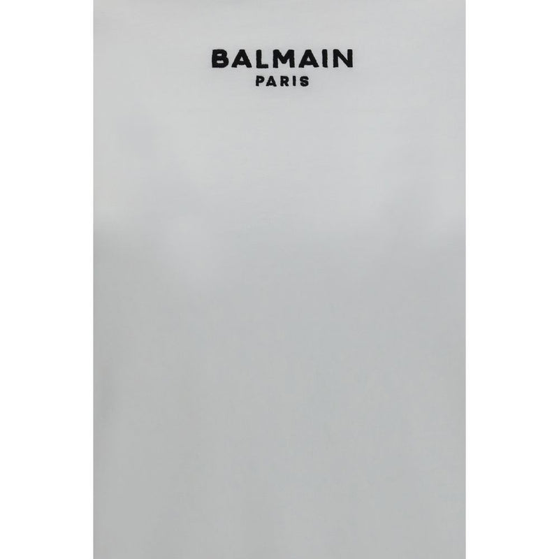 Balmain White Cotton Logo T-Shirt for Women
