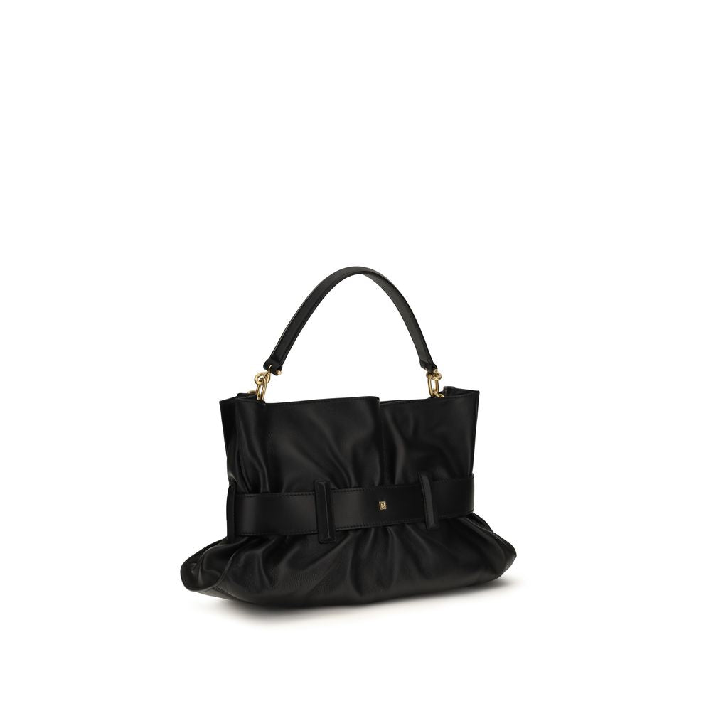 Balmain Black Calf Leather Bos Taurus Shoulder Bag