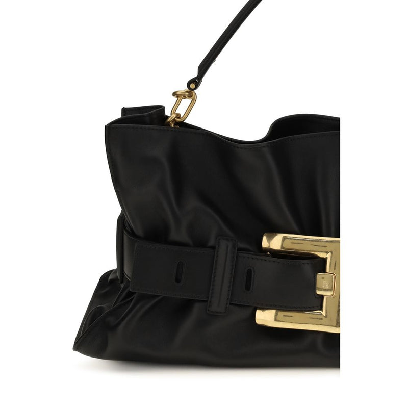 Balmain Black Calf Leather Bos Taurus Shoulder Bag