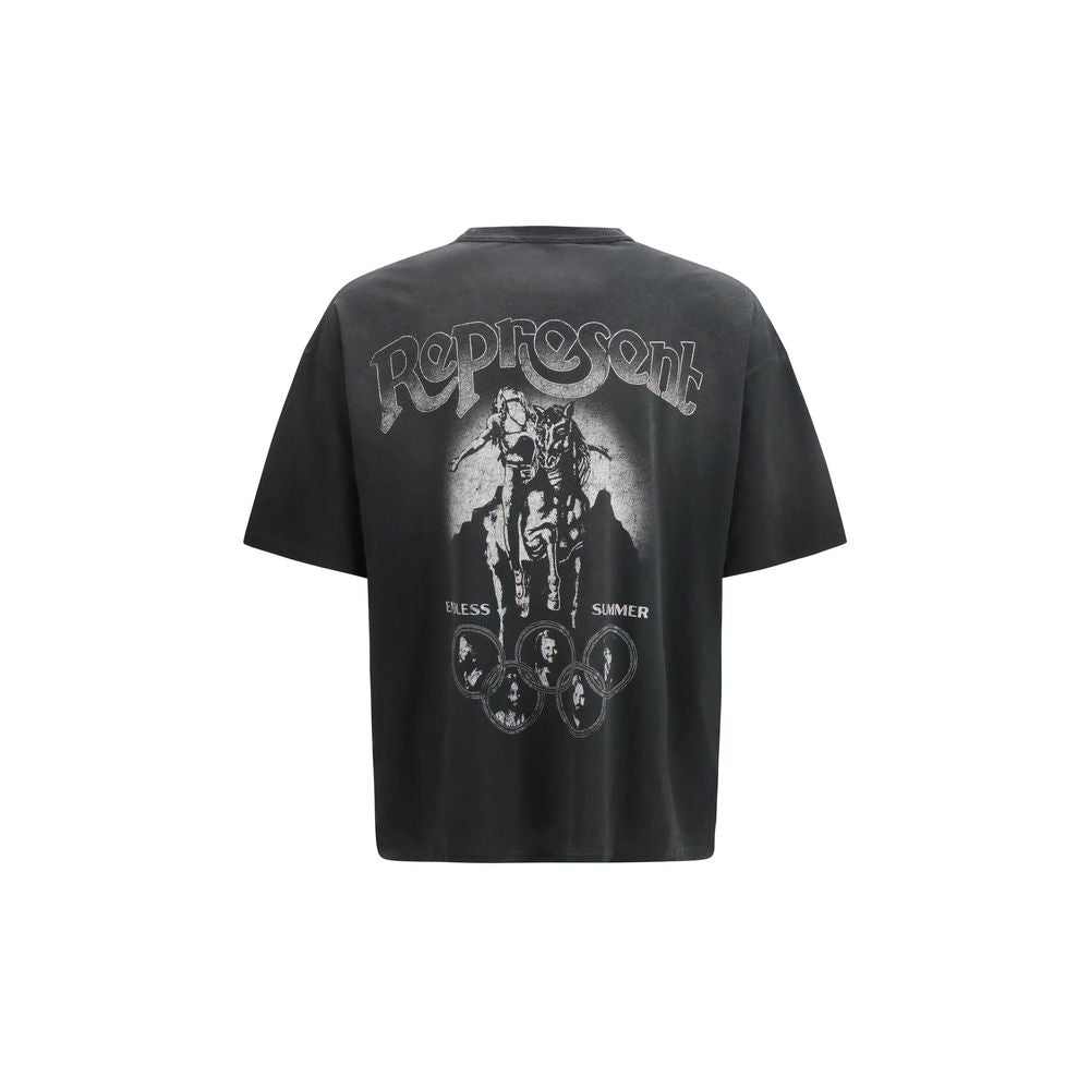 Represent Gray Cotton T-Shirt for Men
