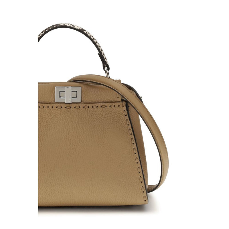 Fendi Beige Calf Leather Bos Taurus Shoulder Bag
