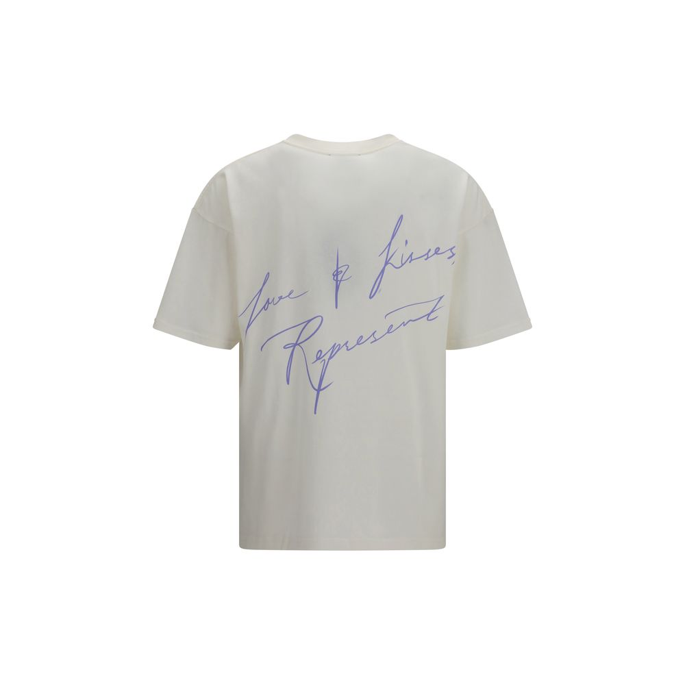 T-shirt en coton blanc Represent Love and Kisses