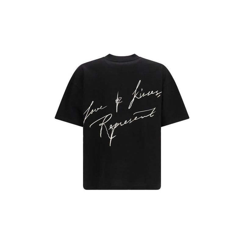 Represent Black Cotton T-Shirt - Love and Kisses Graphic Tee