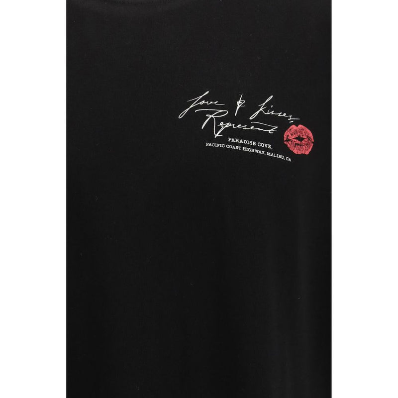 Represent Black Cotton T-Shirt - Love and Kisses Graphic Tee