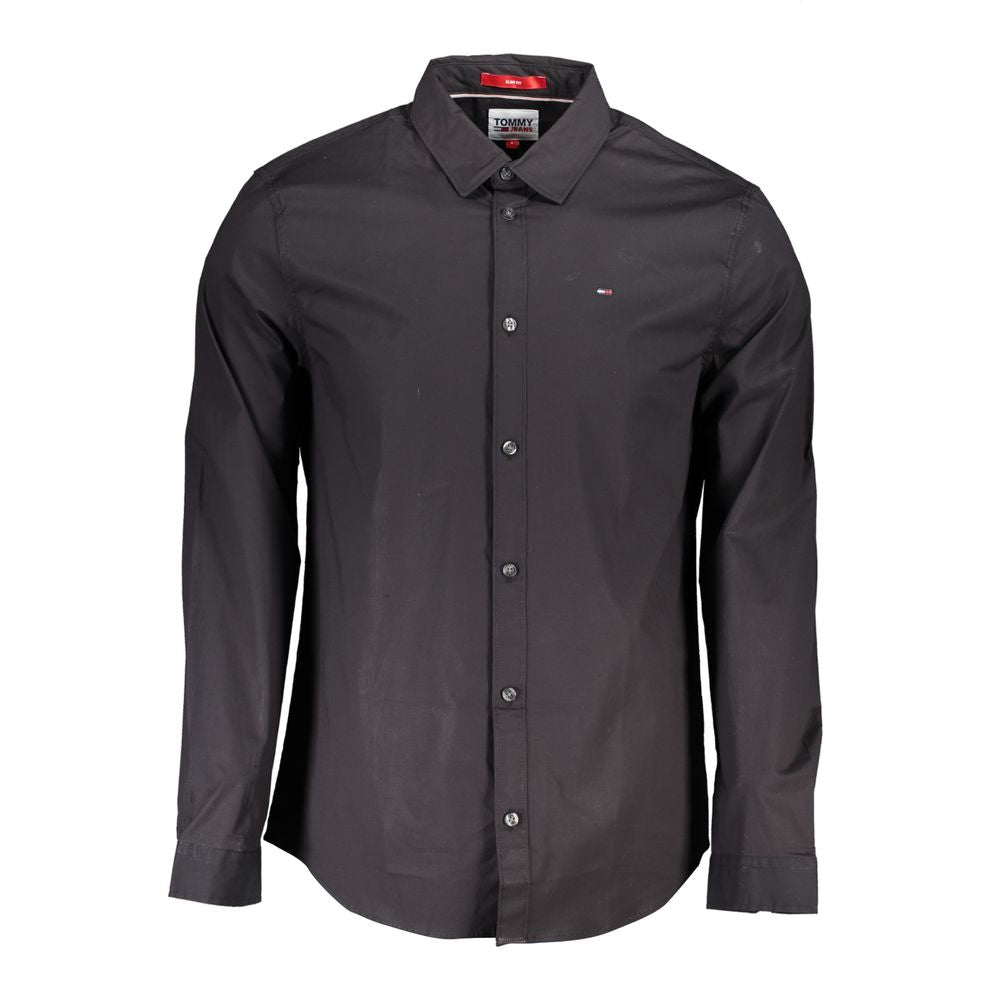 Tommy Hilfiger Black Cotton Men's Shirt - Slim Fit