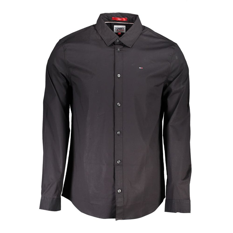 Tommy Hilfiger Black Cotton Men's Shirt - Slim Fit