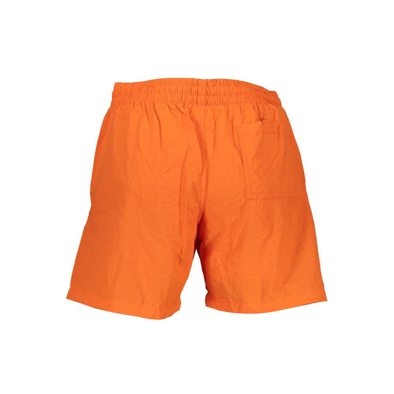 Norway 1963 Orange Polyamide Men's Swim Boxer Shorts