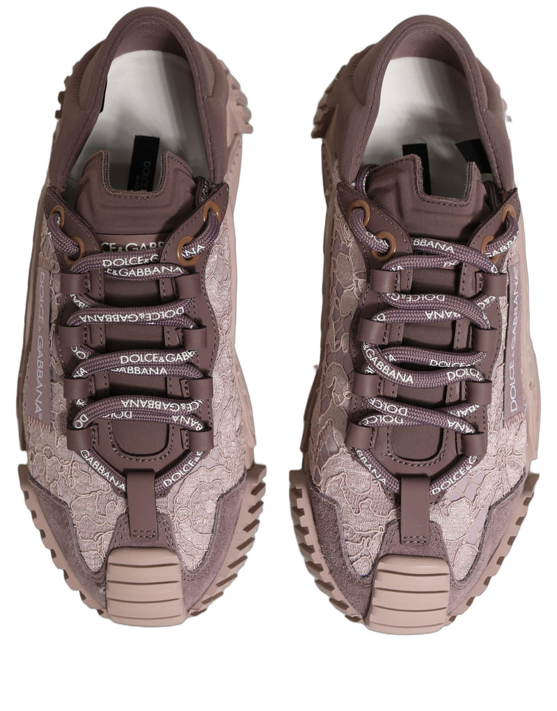 Chaussures de sport Dolce & Gabbana NS1 basses en dentelle rose
