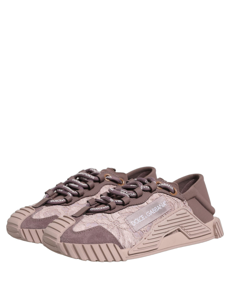 Chaussures de sport Dolce & Gabbana NS1 basses en dentelle rose