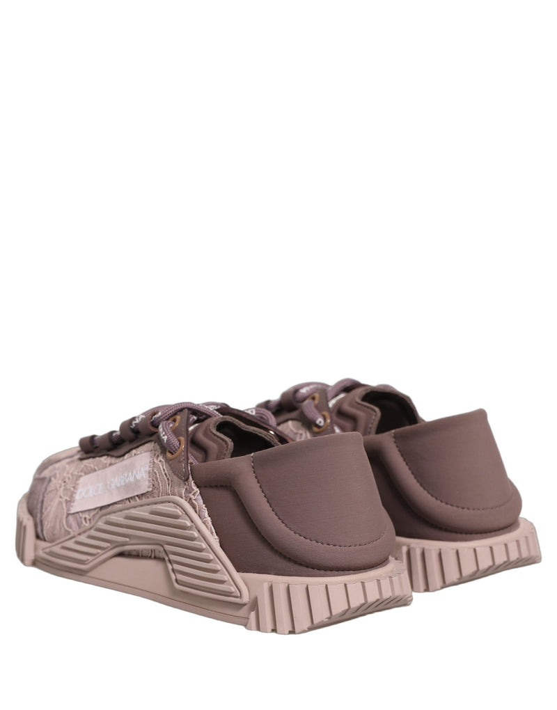 Chaussures de sport Dolce & Gabbana NS1 basses en dentelle rose